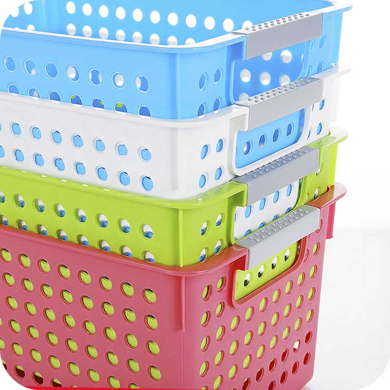 Colorful thick Rectangular Plastic Storage Basket (Small)